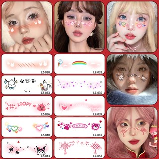 💦สงกรานต์💦สติกเกอร์สักลาย สติกเกอร์สักลายผิวหน้า สติกเกอร์แต…