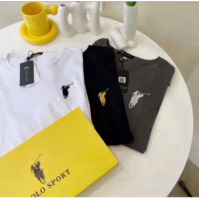คุ้มมาก 1 กล่อง ได้2 ตัว 2สี สีดำกะบสีเทาเซตเสื้อยืด POLO โทนสีมินิมอลใส่ได้ตลอด งานป้าย โลโก้ปักอก