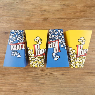 (แพ็ค 50 ใบ) กล่องใส่ป๊อปคอร์น POPCORN ขนาด 16*9*5.7 cm. พร้อมถุง OPP และลวดมัด #P180 กล่องขนม บรรจุภัณฑ์