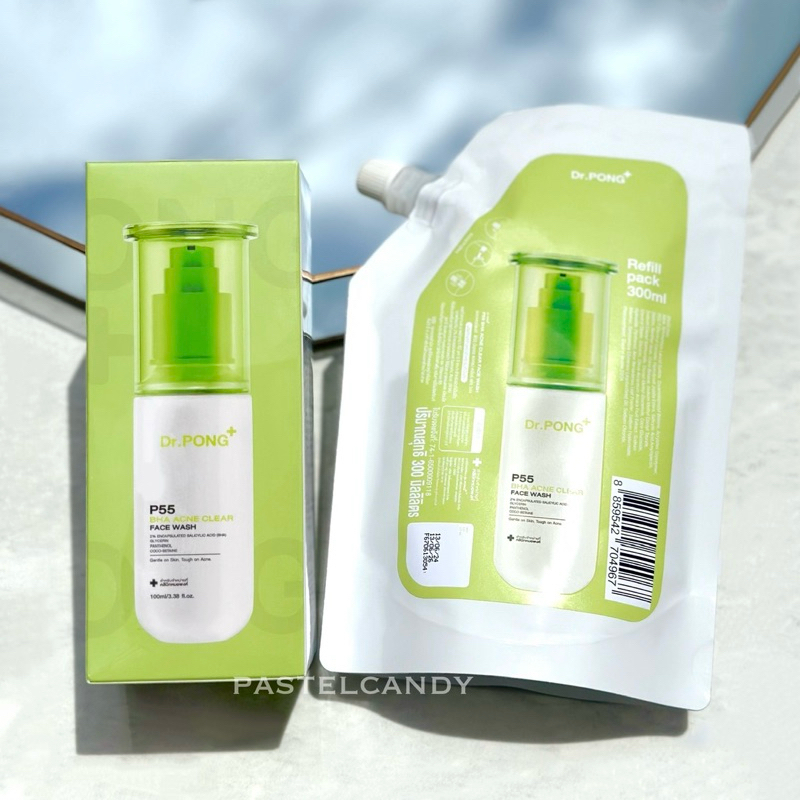 ลดในLIVE แท้ % P55 ACNE CLEAR FACE WASH เจลล้างหน้าสูตรอ่อนโยน สำหรับคนเป็นสิว