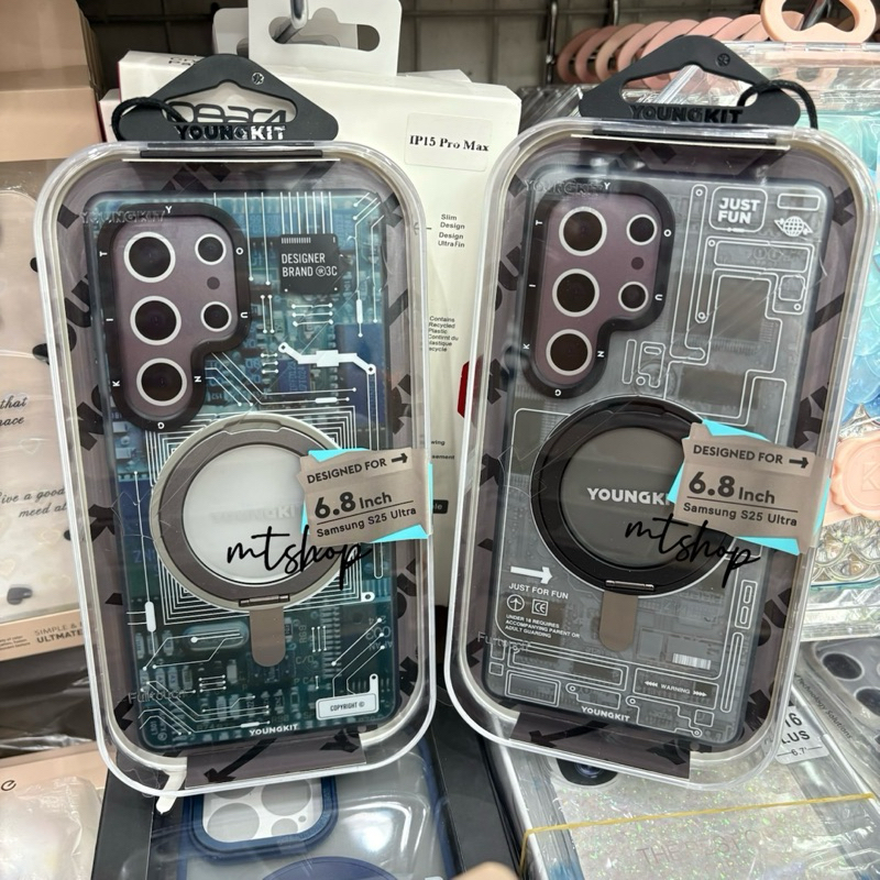 Youngkit 360° Shaft stand holder วงจร เคสโทรศัพท์แม่เหล็กตั้งได้ สําหรับ Samsung S25 Ultra