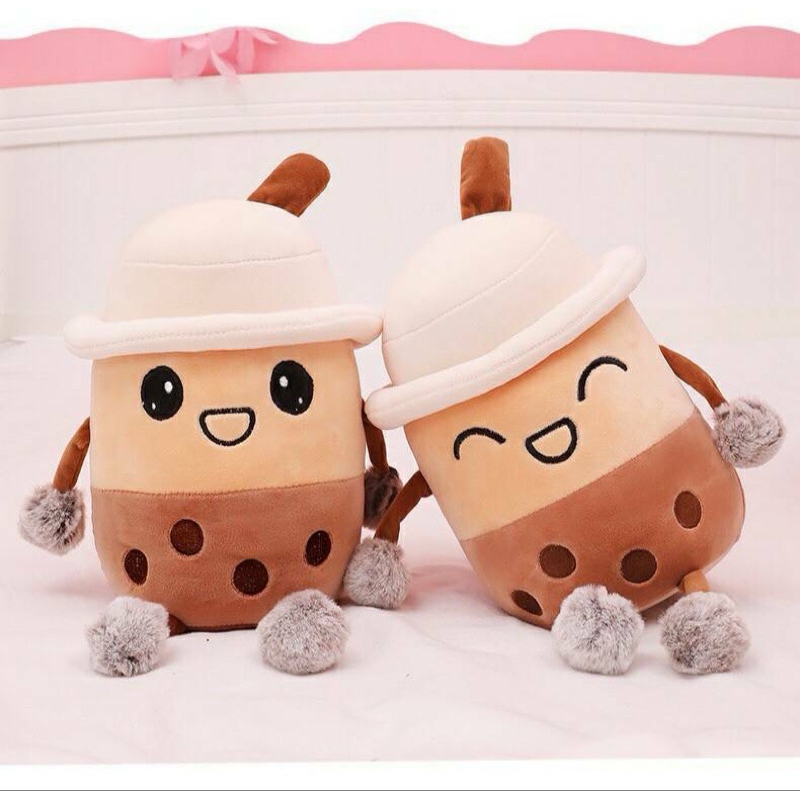 หมอนชานม ตุ๊กตาชานมไข่มุก ตุ๊กตาbubble milk tea ของขวัญชานมไข่มุก ขนาด 40 cm