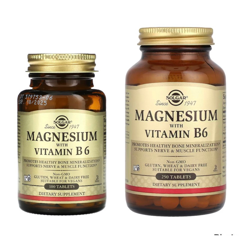 exp 2027 แมกนีเซียมผสมวิตามิน B6 Solgar Magnesium with Vitamin B6