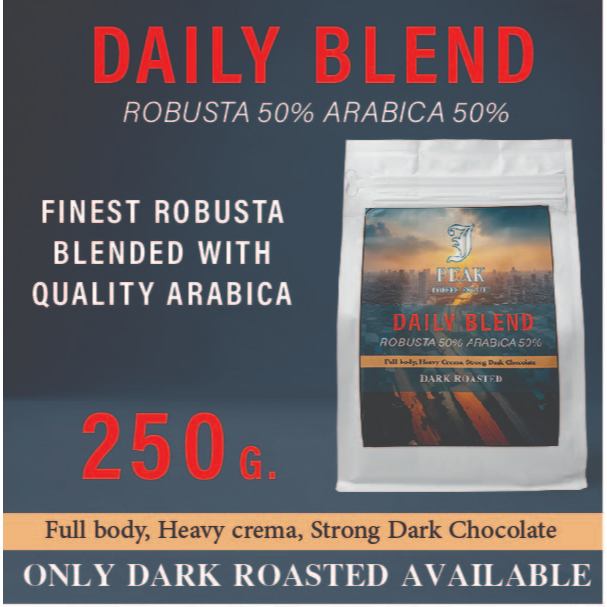 DAILY BLEND 250 G. 50% ROBUSTA 50% ARABICA DARK ROASTED