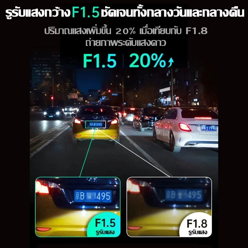 CACO กล้องติดรถยนต์ 3 เลนส์ 1080P Dash Cam HD Night Vision S1 thumbnail 5