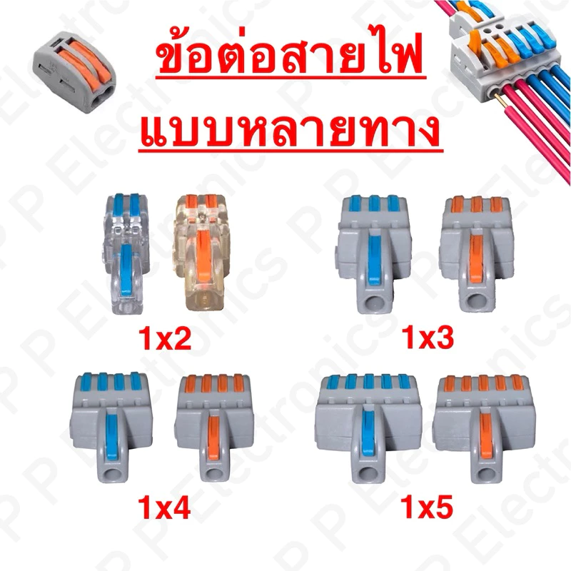 ข้อต่อสายไฟ เต๋าหนีบสายไฟ แบบเข้า 1 ออกหลายทาง รุ่นตามภาพ ส่งจากไทย จัดส่งเร็ว แน่นอน!!
