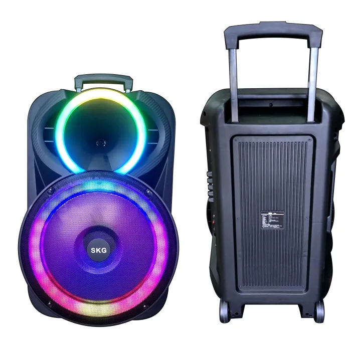 SKG ลำโพงบลูทูธ 15นิ้ว ล้อลาก พกพา แถมไมค์ลอย 2อัน ไฟวิบวับ (ปิด-เปิดได้) รุ่น KG-065 เครื่องเสียง - รูปที่ 3