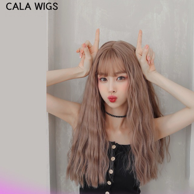 วิกผม วิกผมcalawigsทรงยอดนิยม2021 รหัส9145+5วิกผมยาวม่าม่า สินค้าสวยตามภาพ100%