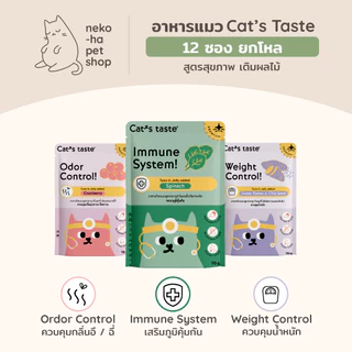 (รสใหม่!) อาหารแมว พรีเมี่ยม Cat's Taste แคทเทส แบบเฮลตี้ บำรุงสุขภาพ เติมผลไม้ 70g ยกโหล 12 ซอง