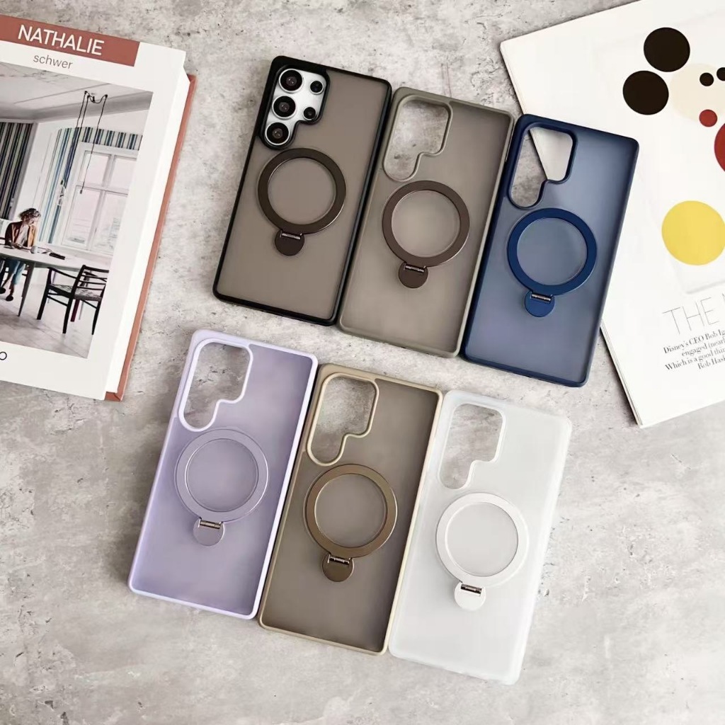 DECON DC07 Case Ring & Stand เคส S25 Ultra / S24 Ultra / S23 U วงแหวนหมุนได้ ตั้งได้ หลังขุ่น ขอบสี