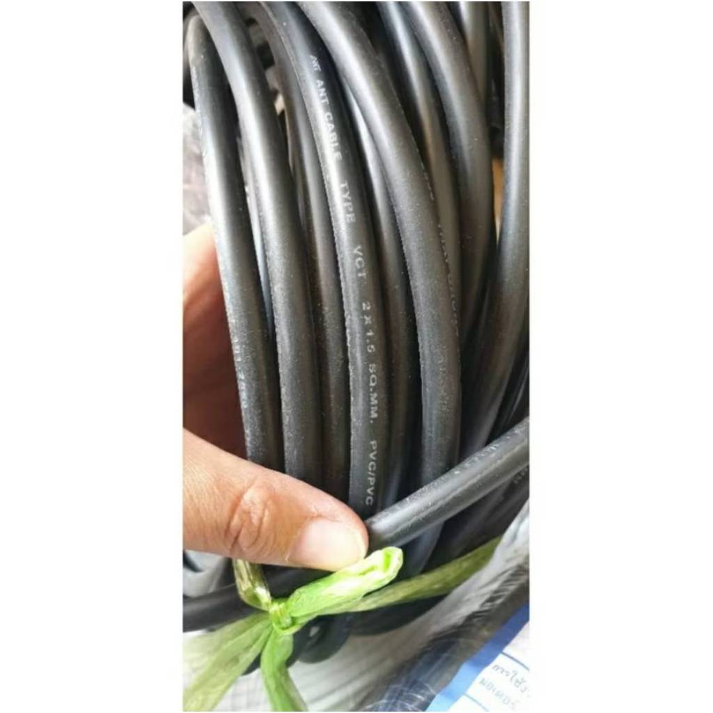สายไฟ VCT 2x1.5 100 เมตร ANT สายไฟ VCT 10ม. 20ม. 30ม cable wire    สายVCT 2x1.5 ยี่ห้อ Antสาย VCT 2x