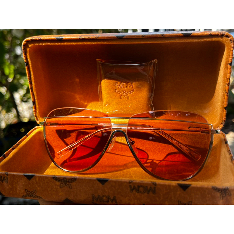MCM แท้มือ 1 แว่นกันแดดรุ่นMCM158S 734 SHINY GOLD/ORANGE( 62/11/140 )WOMAN