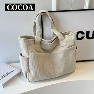 COCOAกระเป๋าสะพายข้างลําลองกระเป๋าผ้าใบความจุขนาดใหญ่ญี่ปุ่น