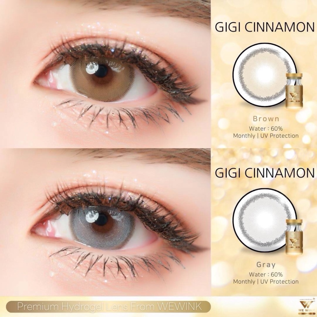 ✨ Gigi Cinnamon : We Wink ค่าอมน้ำ 60 ตาโต สายตาปกติ ถึง -6.50