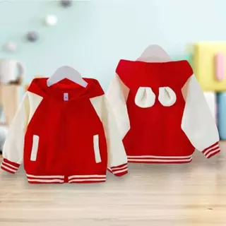 เสื้อกันหนาวเด็กมีฮู้ด แบบหนา ขนมิ้น กระเป๋าหน้า ลายน่ารัก รุ่น4106