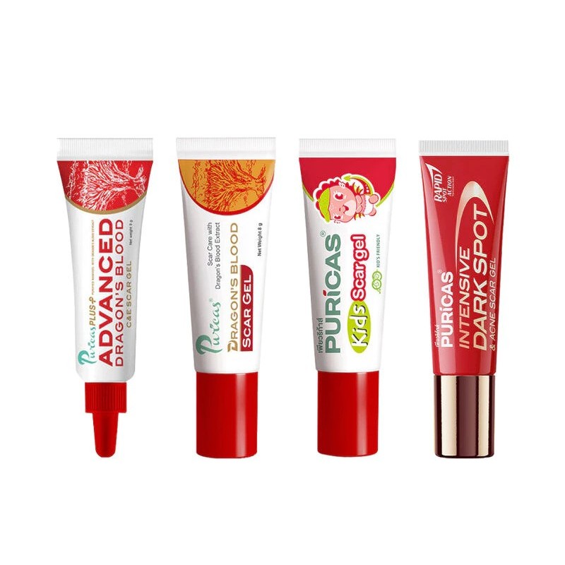 แท้ 100% Puricas Scar Gel เพียวริก้าส์ เจลลดรอย 8G (Advanced 9G/Dragon's Blood/Kids/Dark Spot)