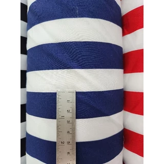 ผ้าคอตตอล 100% ลายริ้วใหญ่ หน้า 45" ผ้าเมตร ผ้าม้วน