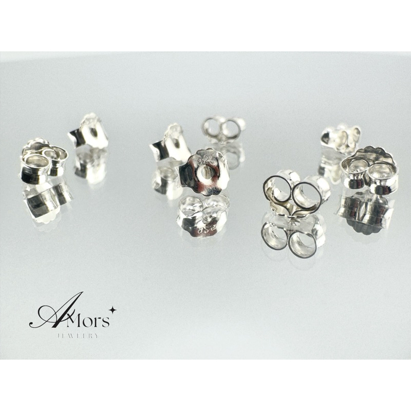 Amors jewelry : แป้นต่างหูเงินแท้ (ราคา 1 คู่)