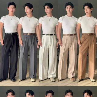 กางเกงขายาวเอวสูง ขากระบอก แบรนด์ cozyvibe