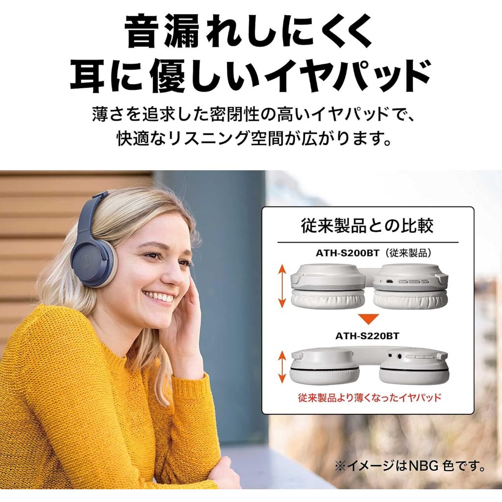[audio-technica] ATH-S220BT หูฟังไร้สาย NBG/BK/BRD/WH 4 สี【ตรงจากประเทศญี่ปุ่น】