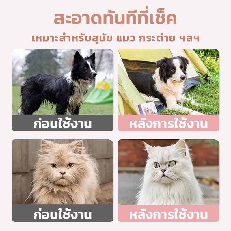 ถุงมือทำความสะอาดสัตว์เลี้ยง ทิชชู่เปียกสัตว์เลี้ยง สำหรับน้องหมาน้องแมว ขจัดคราบกลิ่นน้อง แบบใช้แล้วทิ้ง ไม่ต้องล้าง - รูปที่ 2