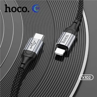 HOCO X102 สายชาร์จ 3in1 Flash Chargingสายชาร์จ 2.4A อุปกรณ์ชาร์จUSBแบบหลายหัวสายชาร์จ สายถักไนล่อนสายชาร์จ ใช้ได้กับมือ