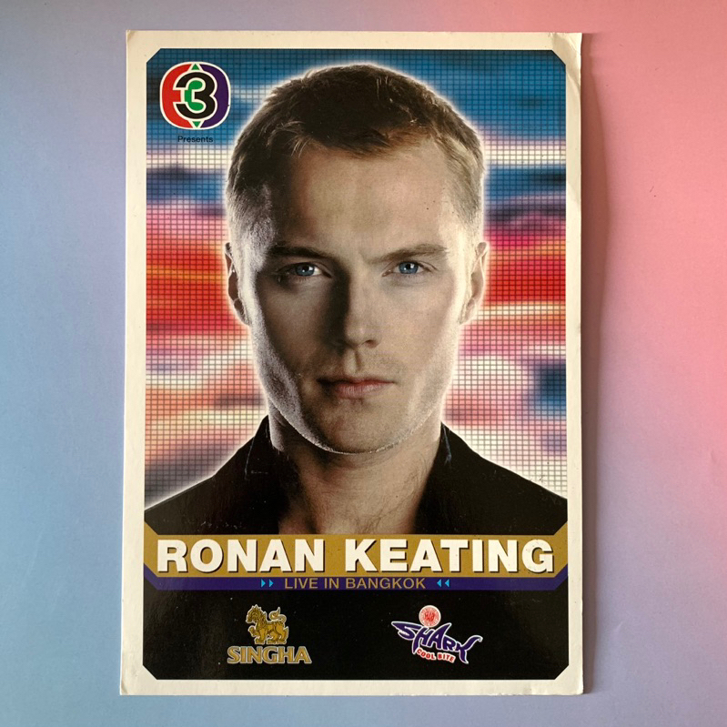 🛒 (พร้อมส่ง) โปสการ์ดคอนเสิร์ต ของแท้: "Ronan Keating" Live in Bangkok 2003 [Postcard]
