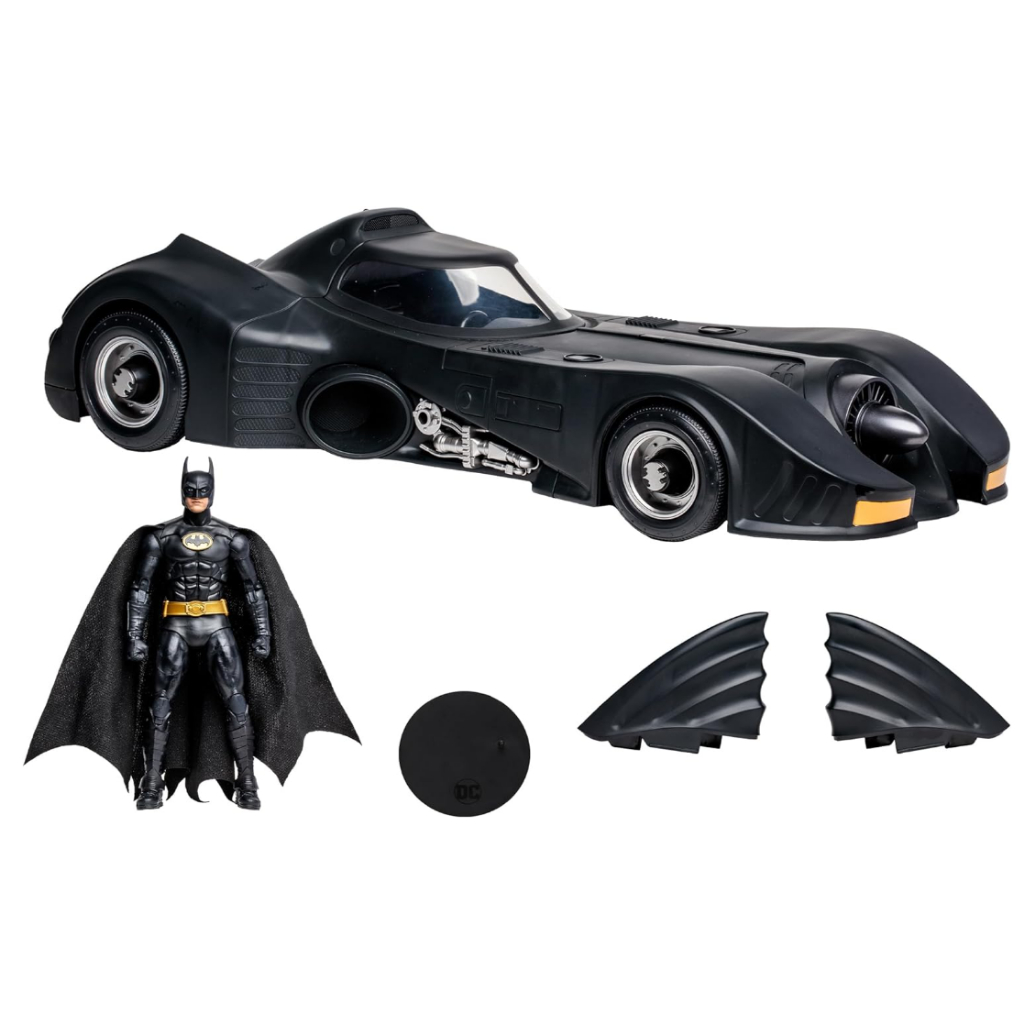 Pre-order 🏎️ โมเดลรถ โมเดลรถยนต์ McFarlane Toys - DC Multiverse Batman & Batmobile Gold Label 1:18