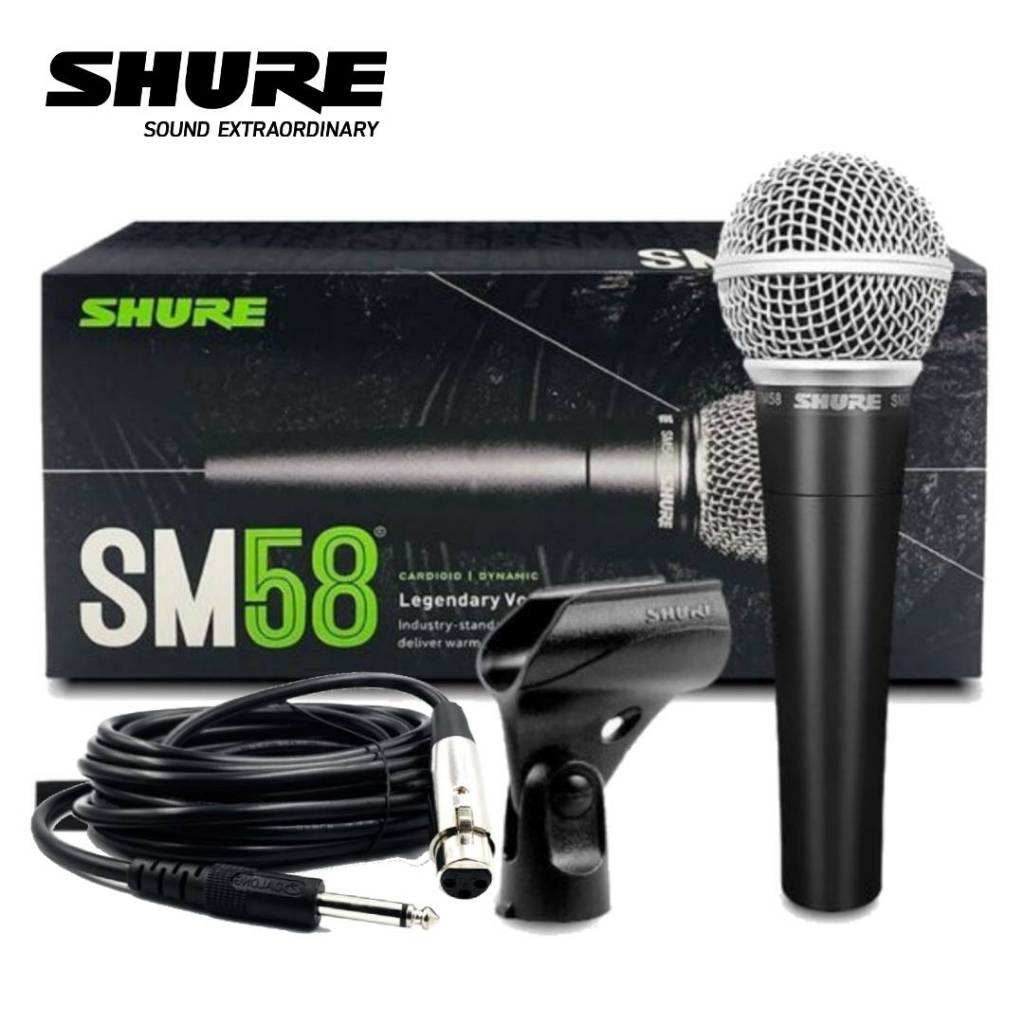 SHURE ไมโครโฟน รุ่น SM58 แท้ 100% Dynamic Microphone ชัวร์ ไมค์ ไมค์สาย ไมค์ร้อง ไมค์พูด SM-58