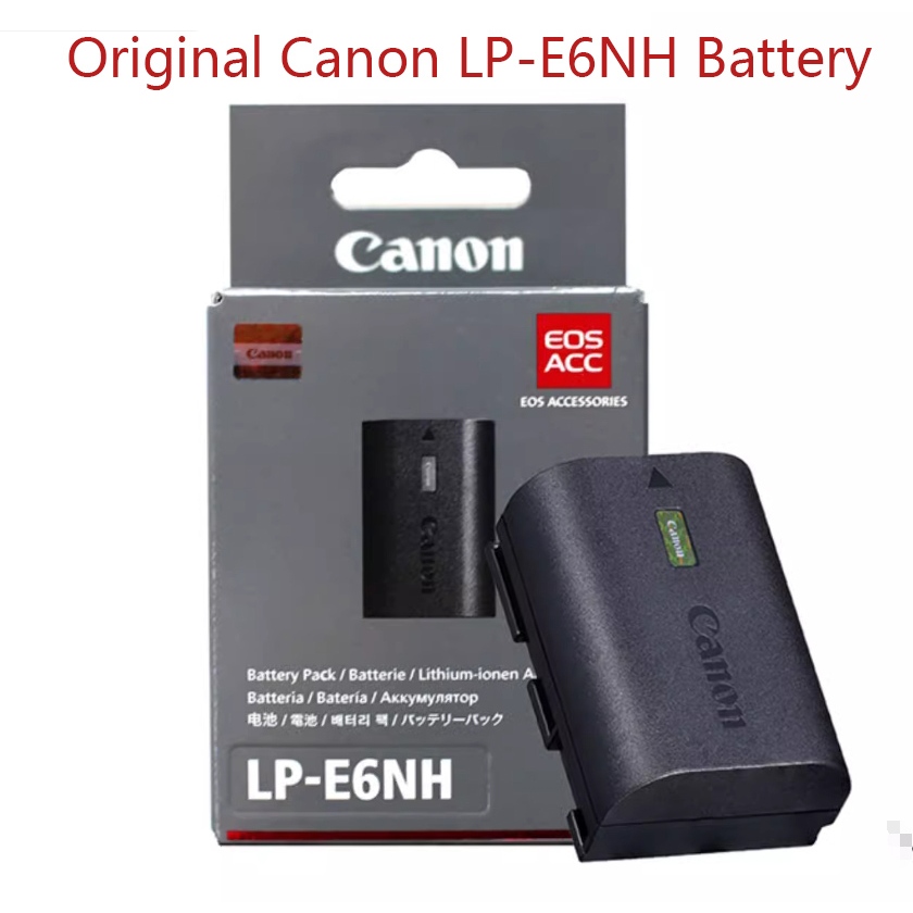 ชุดแบตเตอรี่ลิเธียมไอออนแท้ Canon LP-E6NH สำหรับ EOS 60D 70D 80D 6D 7D 7DII 5D 5DSR