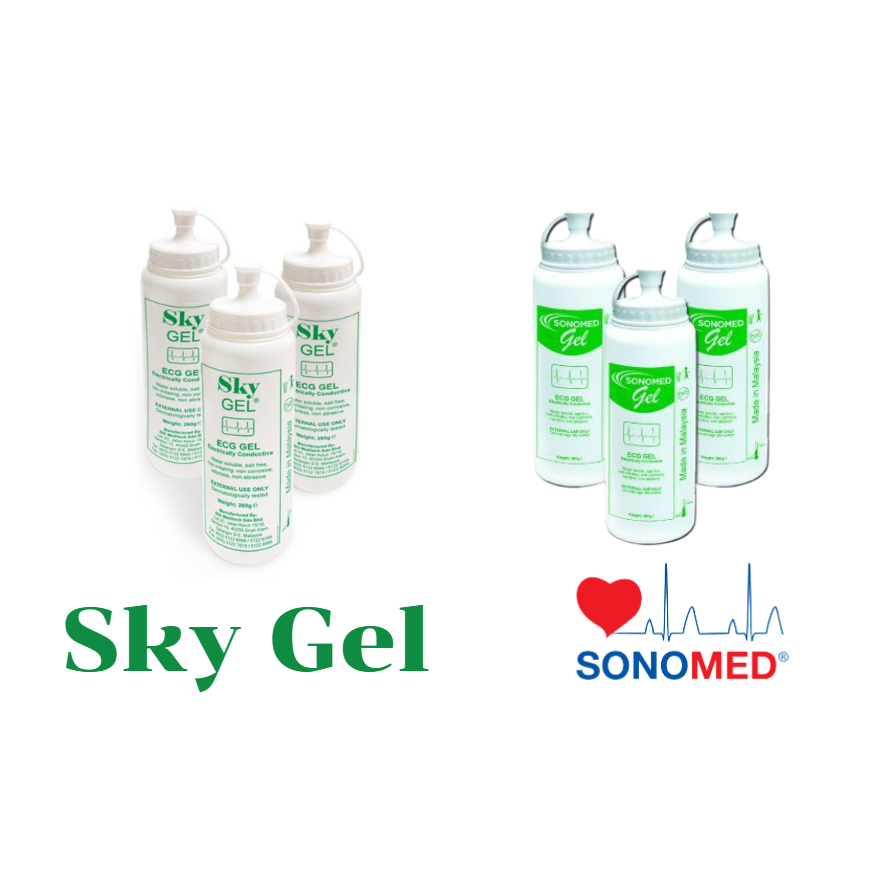 [พร้อมส่ง]เจลตรวจคลื่นไฟฟ้าหัวใจ ( 1กล่อง 24 ขวด) ยี่ห้อ SONOMED / Sky Gel ECG Gel (Electrical Conductive Gel)