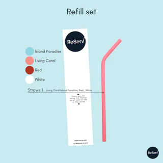 ReServ Reusable Silicone Straws Refill&Eco set หลอดซิลิโคนใช้ซ้ำ รักษ์โลก รุ่นซองกระดาษ