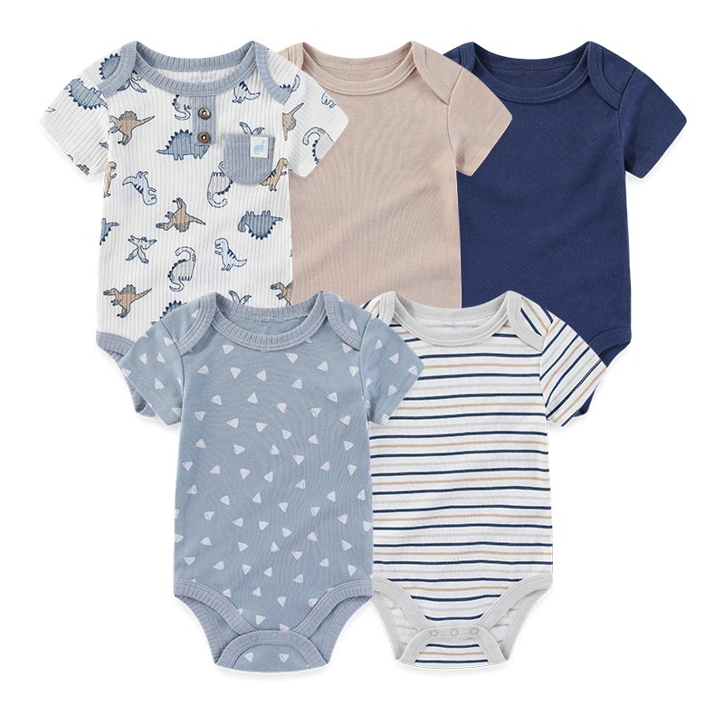 แฟชั่น 5 ชิ้น Four Seasons Unisex เด็กทารกชุดบอดี้สูทเด็กผู้หญิงแขนสั้นเสื้อผ้าทารกแรกเกิด