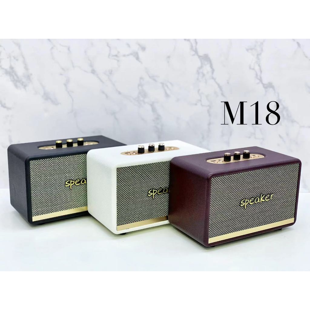 ลำโพงบลูทูธไร้สาย M18 (ปรับเบส ปรับแหลมได้) พร้อมส่ง3สี รองรับ TF/USB/AUX/FM 20W