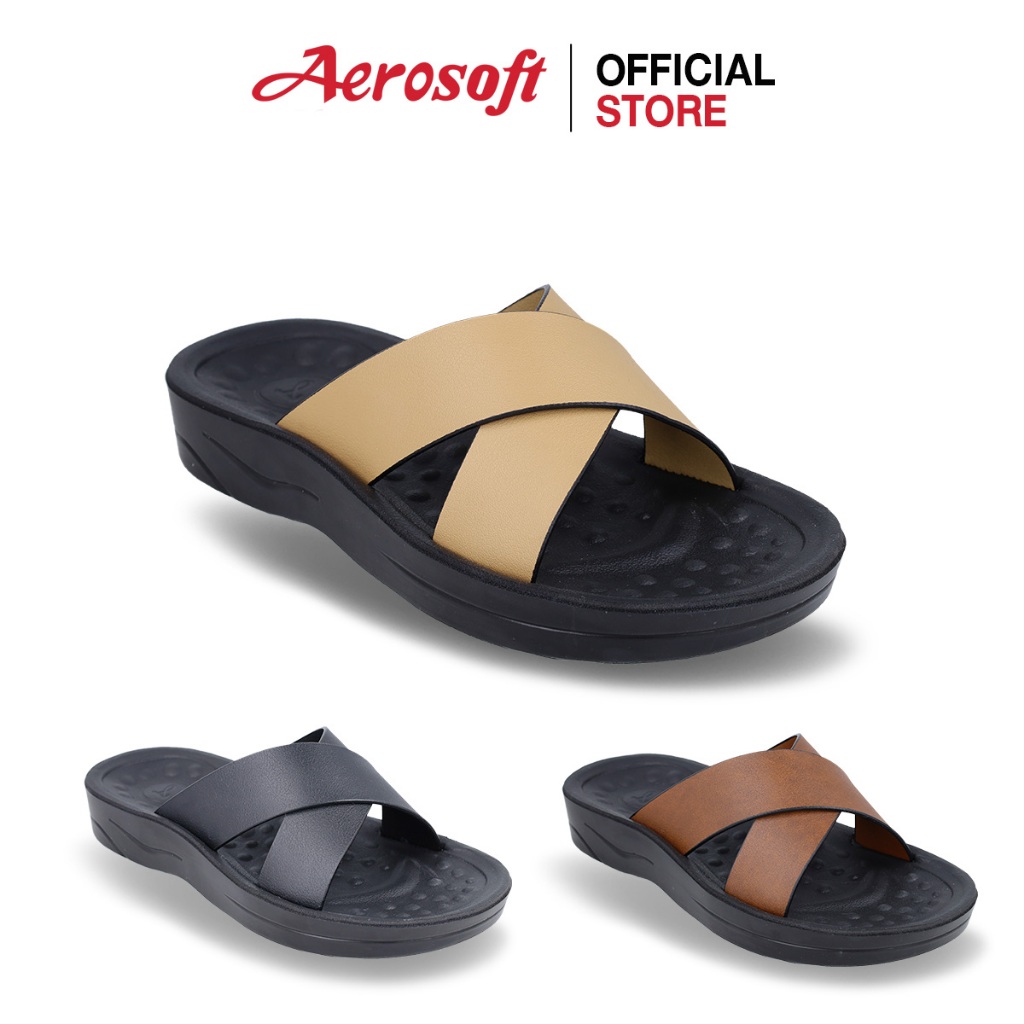 Aerosoft (แอโร่ซอฟ) รองเท้าแตะผู้ชาย แบบสวม นิ่มๆ เพื่อสุขภาพ รุ่น SM3032