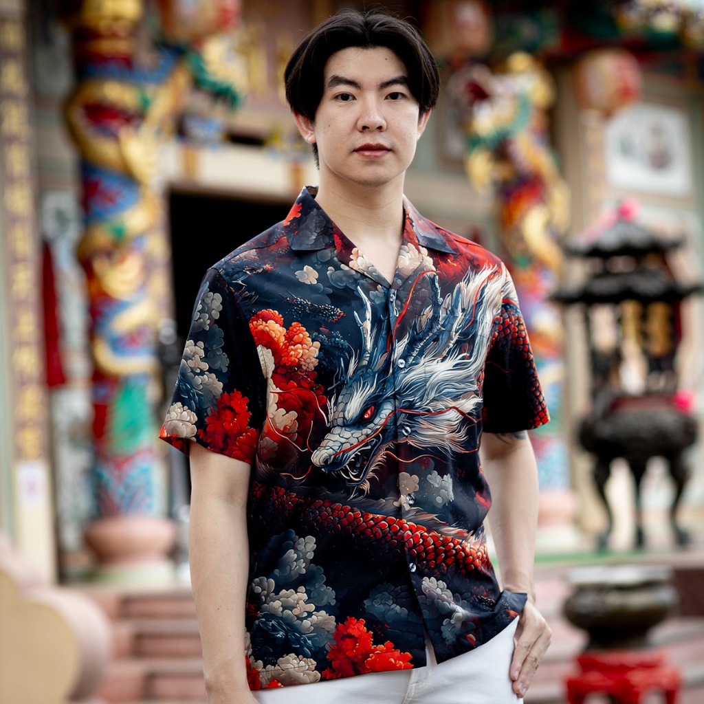 ฮาวายลิมิเต็ดต้อนรับตรุษจีน 2025  : Hawaii RYUJIN Marble Shirt  (Short-sleeved)