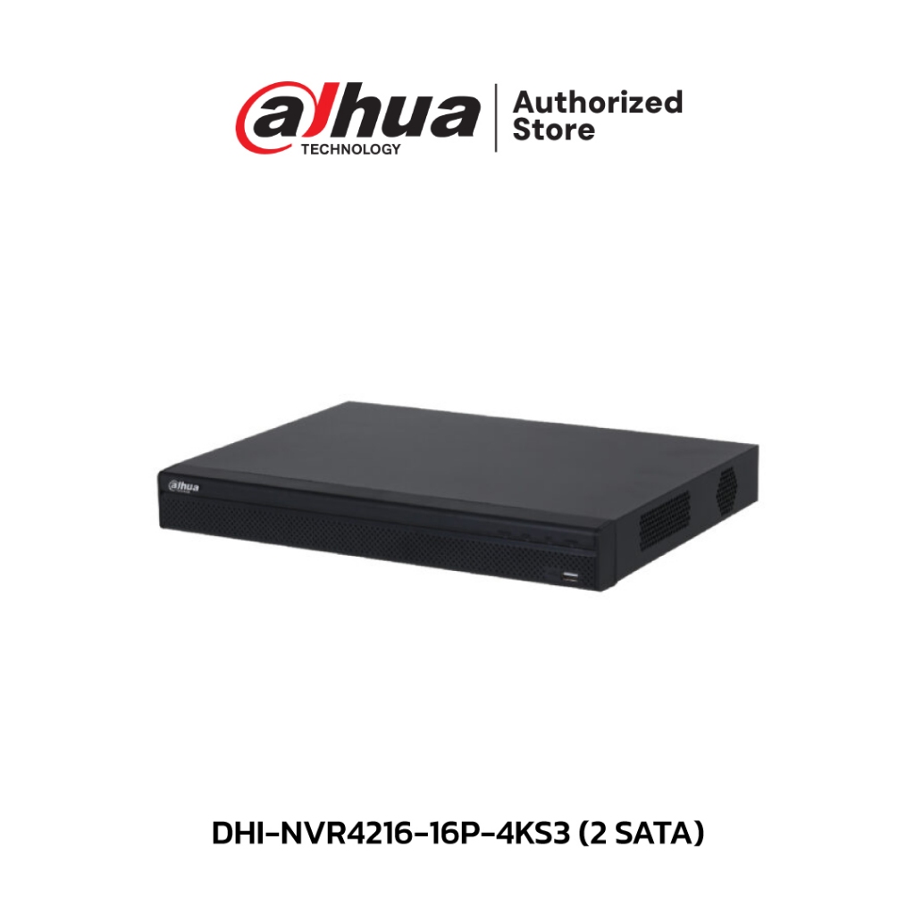 DAHUA เครื่องบันทึก 16 ช่อง รุ่น DHI-NVR4216-16P-4KS3 (2 SATA)