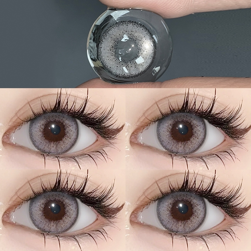 Midroo คอนแทคเลนส์คอนแทคเลนส์บิ๊กอาย สายตาปกติ MO-Grey🌷14.0mm- 14.2mm 1คู่