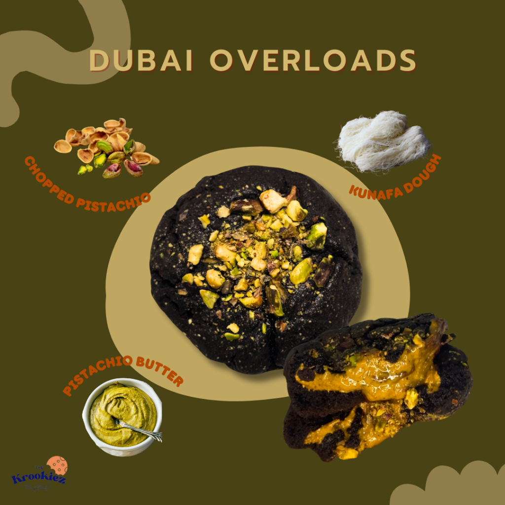 The Krookiez - Dubai Overloads (Soft Premium Cookie) คุ้กกี้นิ่ม พิสตาชิโอ คูนาฟ่า ไส้ช็อคโกแลตดูไบในคุกกี้