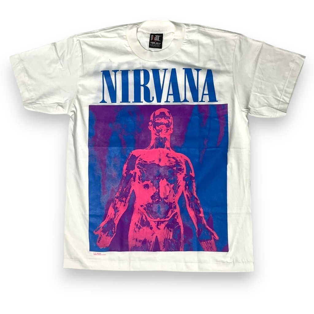เสื้อ Nirvana สีขาวเฟด สไตล์วินเทจ สกรีนหน้าหลัง