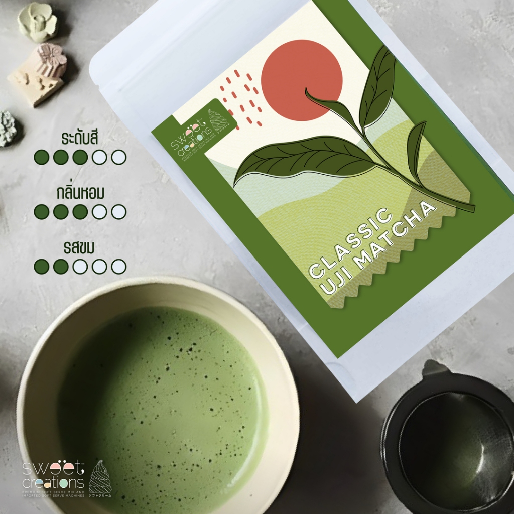 ผงชาเขียวมัทฉะเกรดคลาสสิค100% จากเมืองอุจิประเทศญี่ปุ่น (100% ClassicUji Matcha GreenTea from Japan)