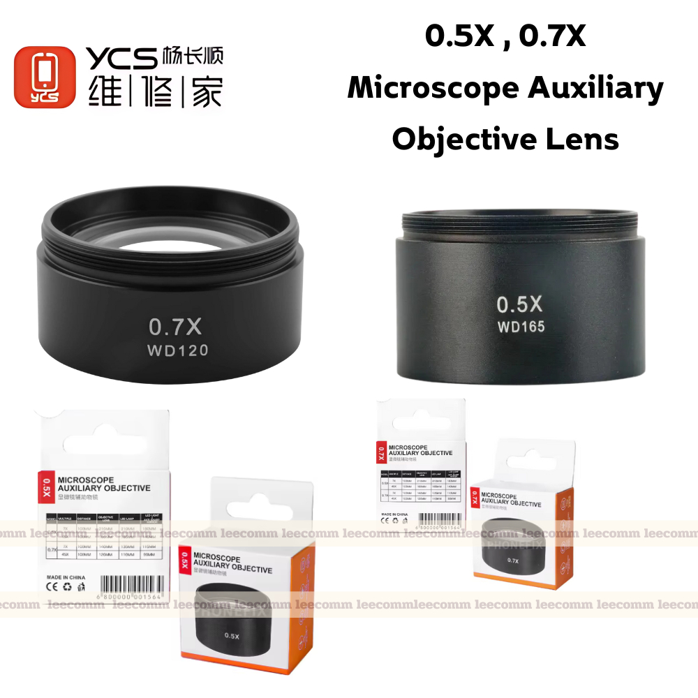 เลนส์เสริมกล้อง จุลทรรศน์ YCS 0.5X, 0.7X  Microscope Auxiliary Objective Lens