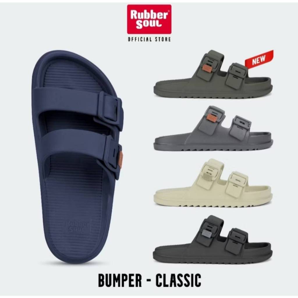 Rubber Soul รุ่น BUMPER-Classic ของแท้ 💯%รองเท้าแตะแบบสวม2ตอน นุ่ม เด้ง  ปรับได้