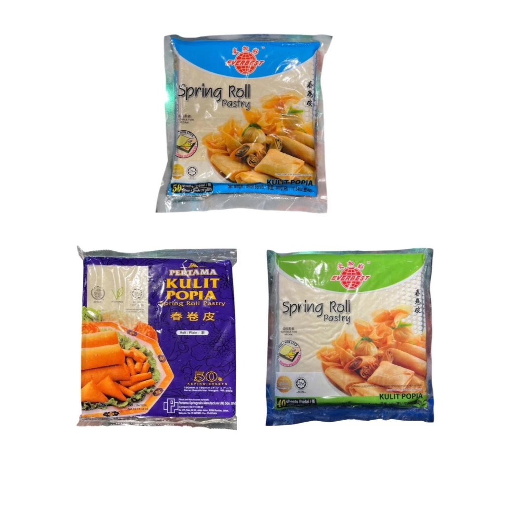 ***รับสินค้าแล้วแช่ฟรีซทันที*** แผ่นแป้ง ปอเปี๊ยะ สำเร็จรูป spring roll pastry 400-500 g.