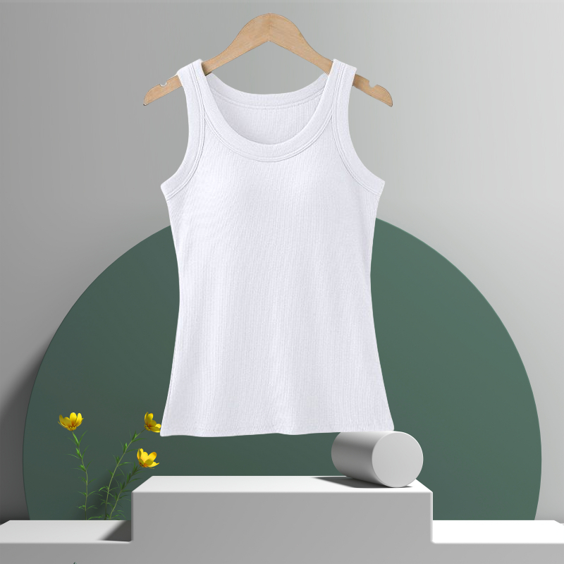 เสื้อกล้าม ผ้าร่อง มีบราในตัว เนื้อผ้าเเน่น งานดีมาก "สินค้าพร้อมจัดส่ง"