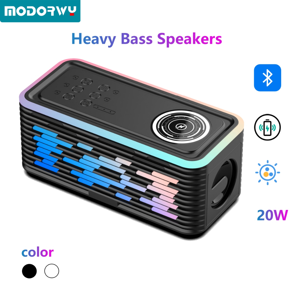 Modorwy ลำโพง ลำโพงบลูทูธ bluetooth speaker ชาร์จไร้สาย ด้วยแสง RGB แบบไดนามิก เสียงสีขาวในตัว Y19