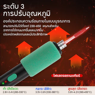 หัวแร้งบัดกรี หัวแร้งพลังสูง ชุดหัวแร้งบัดกรี5โวลต์15วัตต์พร้อมที่ชาร์จUSB หัวแร้งบัดกรีไร้สาย แบตเตอรี่ลิเธียมในตัว