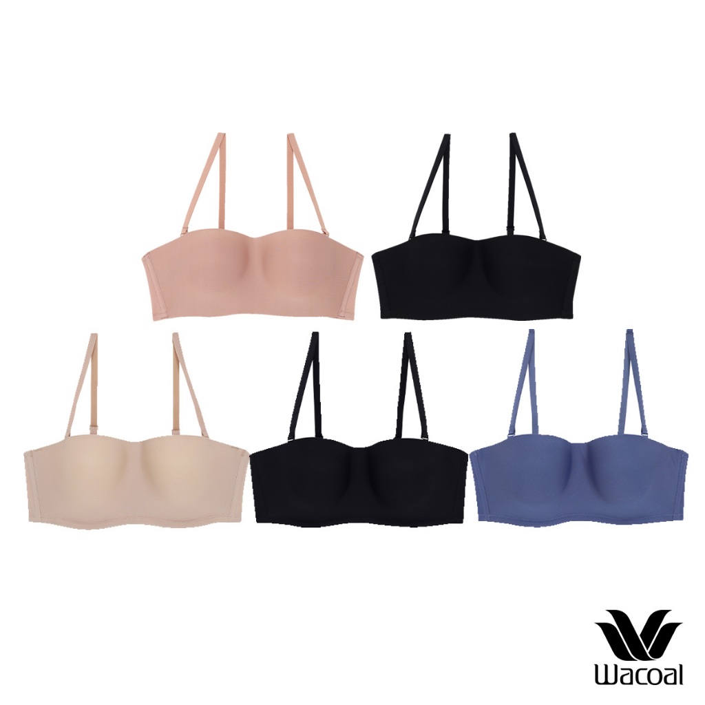 Wacoal Surprise Top Bra เสื้อชั้นในเกาะอก/สลับสายบ่า เซท 5 ชิ้น คละสี รุ่น WB9V04 มีโครง 3 ชิ้น และ WB9V09 ไร้โครง 2 ชิ้