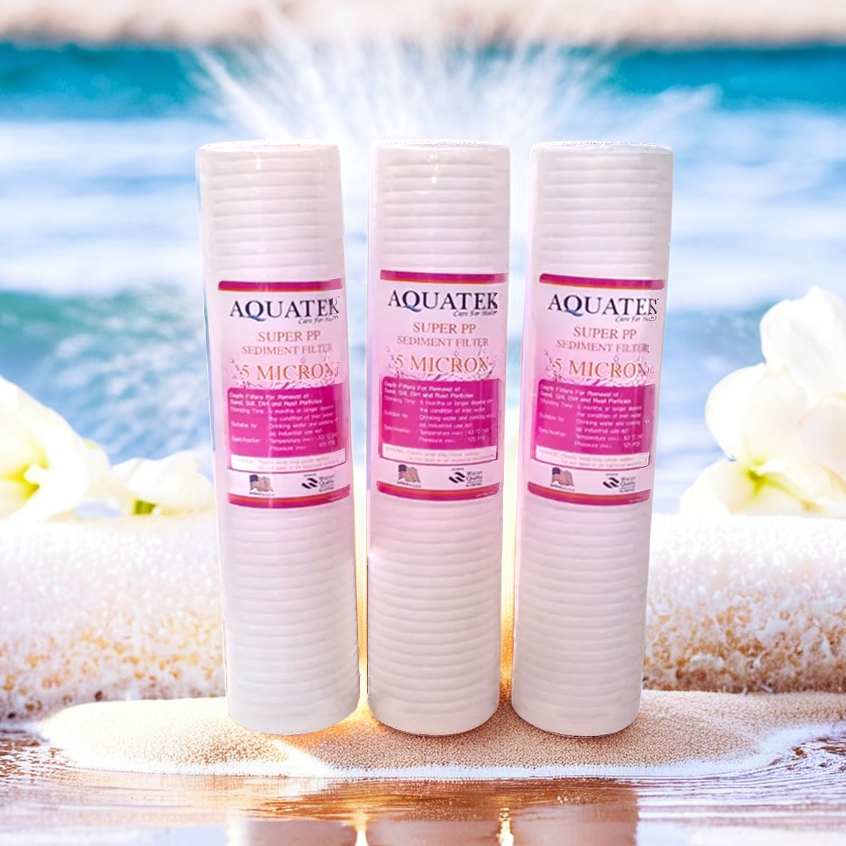 ไส้กรองน้ำ Super PP Sediment ขนาด 10 นิ้ว x 2.5 นิ้ว 5 Micron ยี่ห้อ AQUATEK เซ็ท 3 ไส้ เจ๊ตุ่ม - รูปที่ 6