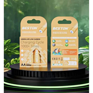ถ่านชาร์จ AA Beston 1.5V Li-ion 3600mWh แบตเตอรี่ลิเธียมแบบชาร์จไฟได้ จำนวน 4 ก้อน